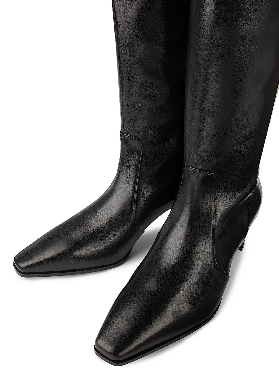 Stuart Weitzman Women's Stassi 50MM Leather Boots | Thumbnail 4 Stuart Weitzman Women's Stassi 50MM Leather Boots | Thumbnail 4