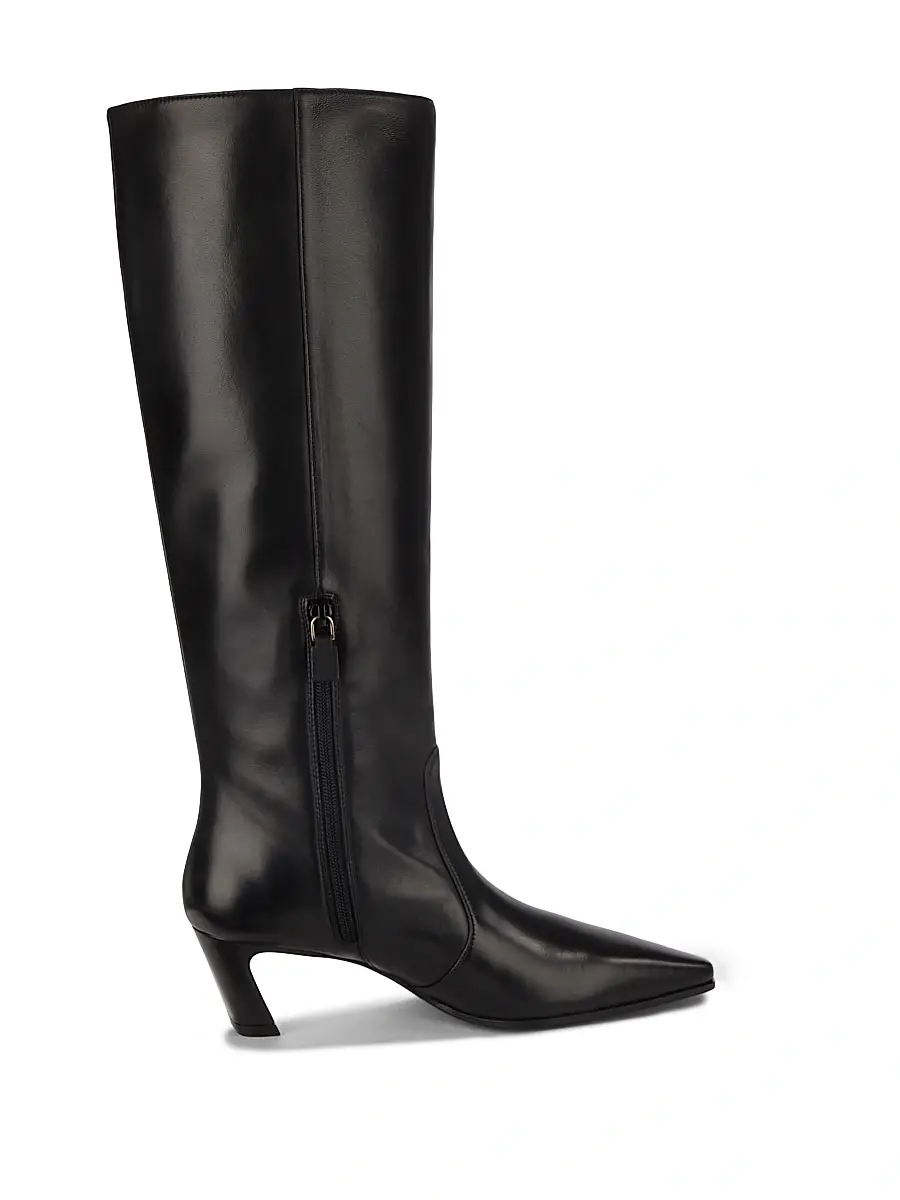 Stuart Weitzman Women's Stassi 50MM Leather Boots | Thumbnail 5 Stuart Weitzman Women's Stassi 50MM Leather Boots | Thumbnail 5