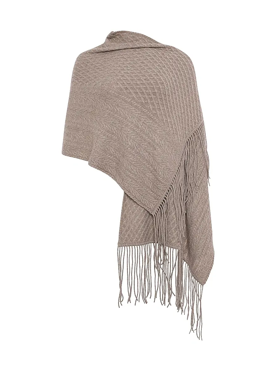 Gorski Women's Select Knit Cashmere Shawl - Khaki | Image 1 Gorski Women's Select Knit Cashmere Shawl - Khaki | Image 1