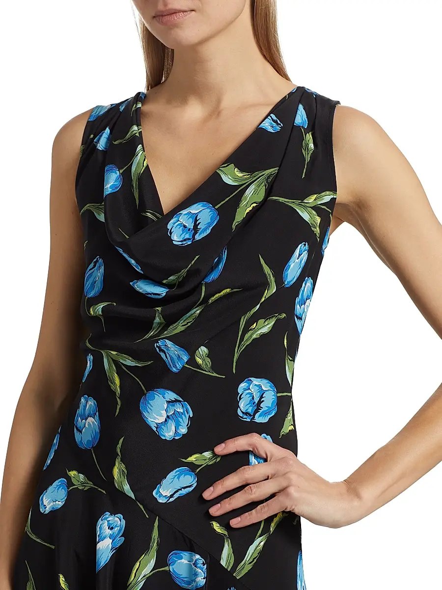 Rodarte Women's Tulip Silk Crepe Asymmetrical Midi-Dress | Thumbnail 6 Rodarte Women's Tulip Silk Crepe Asymmetrical Midi-Dress | Thumbnail 6