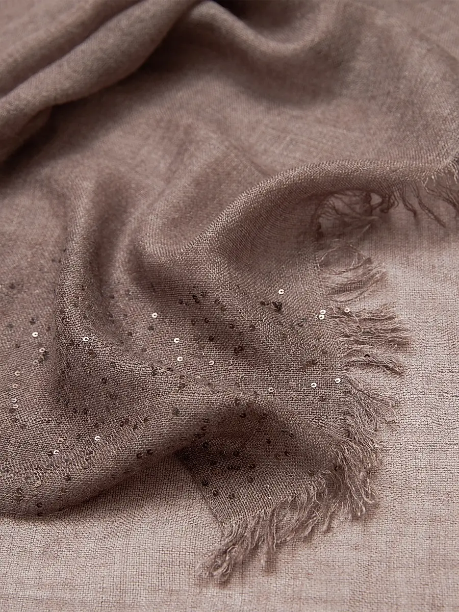 Faliero Sarti Women's New Dalila Sequined Virgin Wool Blend Scarf - Taupe | Thumbnail 2 Faliero Sarti Women's New Dalila Sequined Virgin Wool Blend Scarf - Taupe | Thumbnail 2
