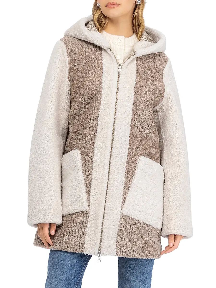 Gorski Women's Reversible Shearling Lamb Zip Parka | Thumbnail 2