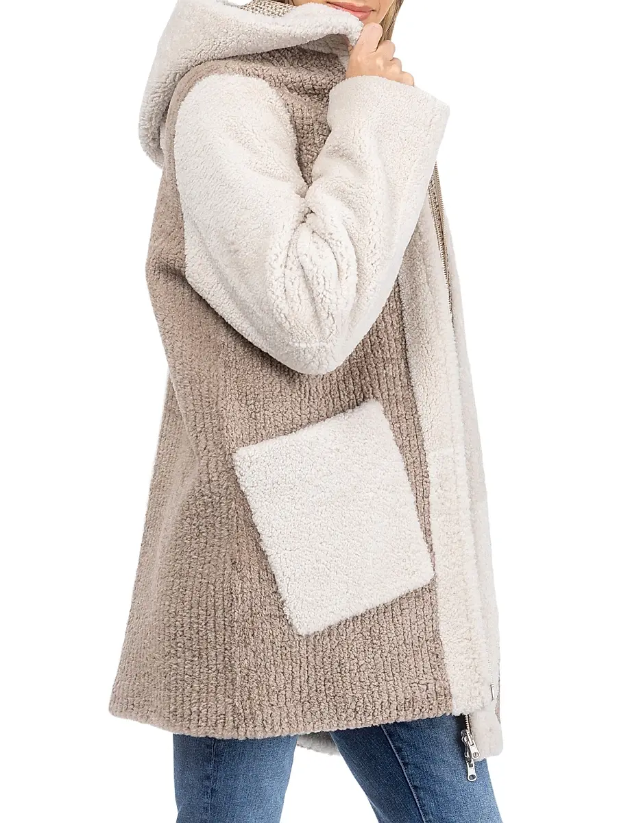 Gorski Women's Reversible Shearling Lamb Zip Parka | Thumbnail 3