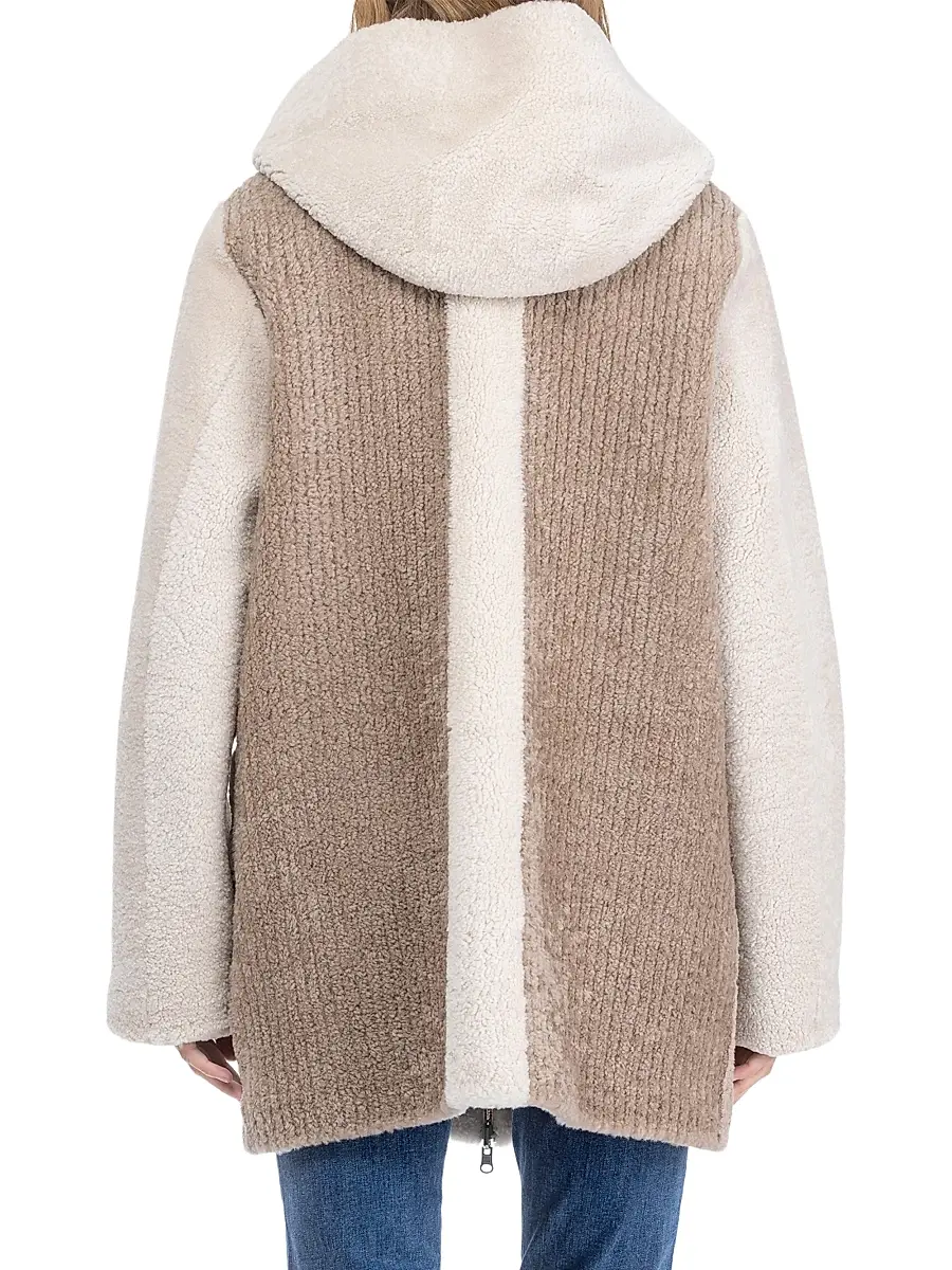 Gorski Women's Reversible Shearling Lamb Zip Parka | Thumbnail 4