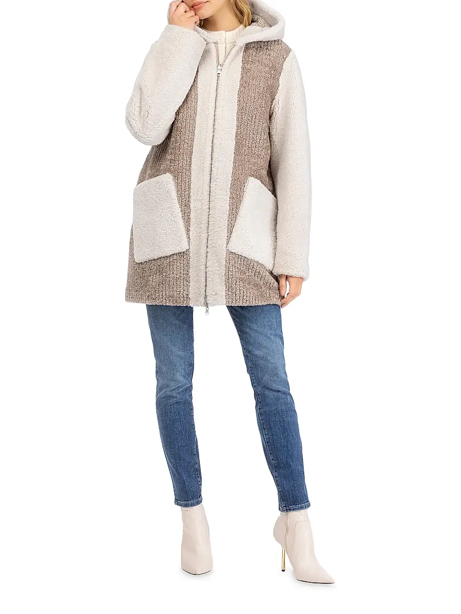 Gorski Women's Reversible Shearling Lamb Zip Parka | Thumbnail 5