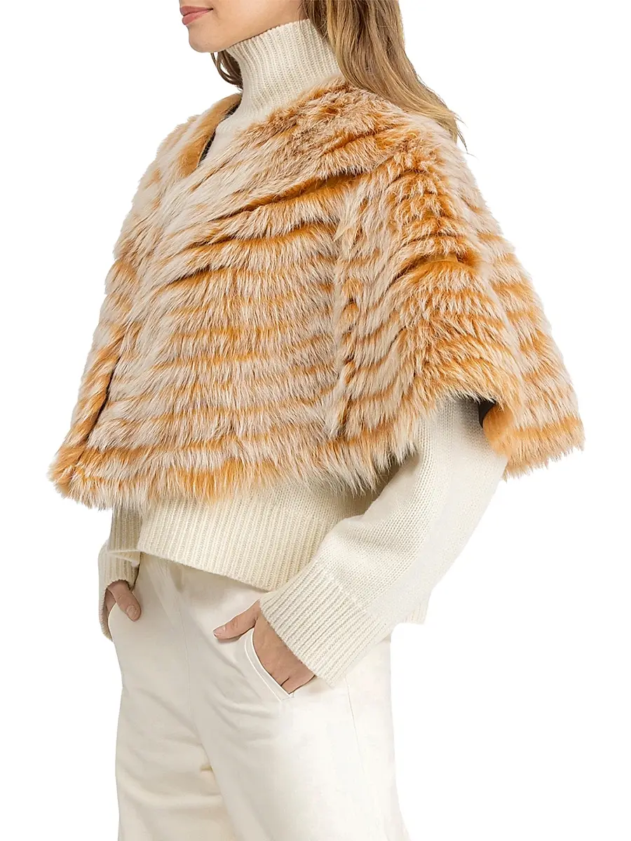 Gorski Women's Toscana Shearling Lamb Layered Capelet | Thumbnail 3