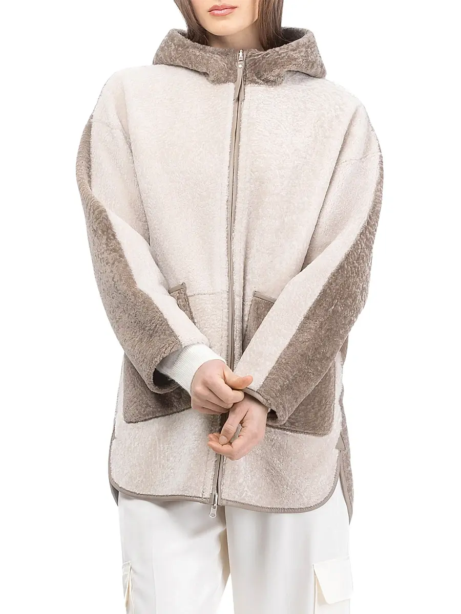 Gorski Women's Textured Shearling Lamb Parka | Thumbnail 2 Gorski Women's Textured Shearling Lamb Parka | Thumbnail 2