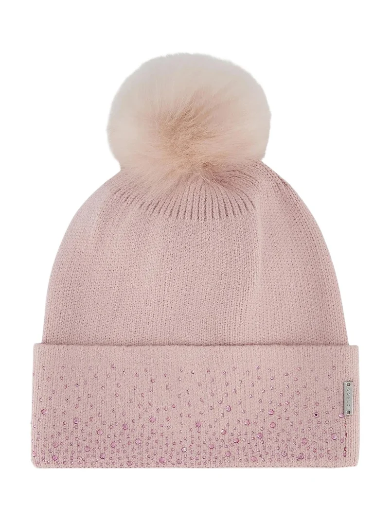 Gorski Women's Embellished Beanie with Toscana Lamb Pompom