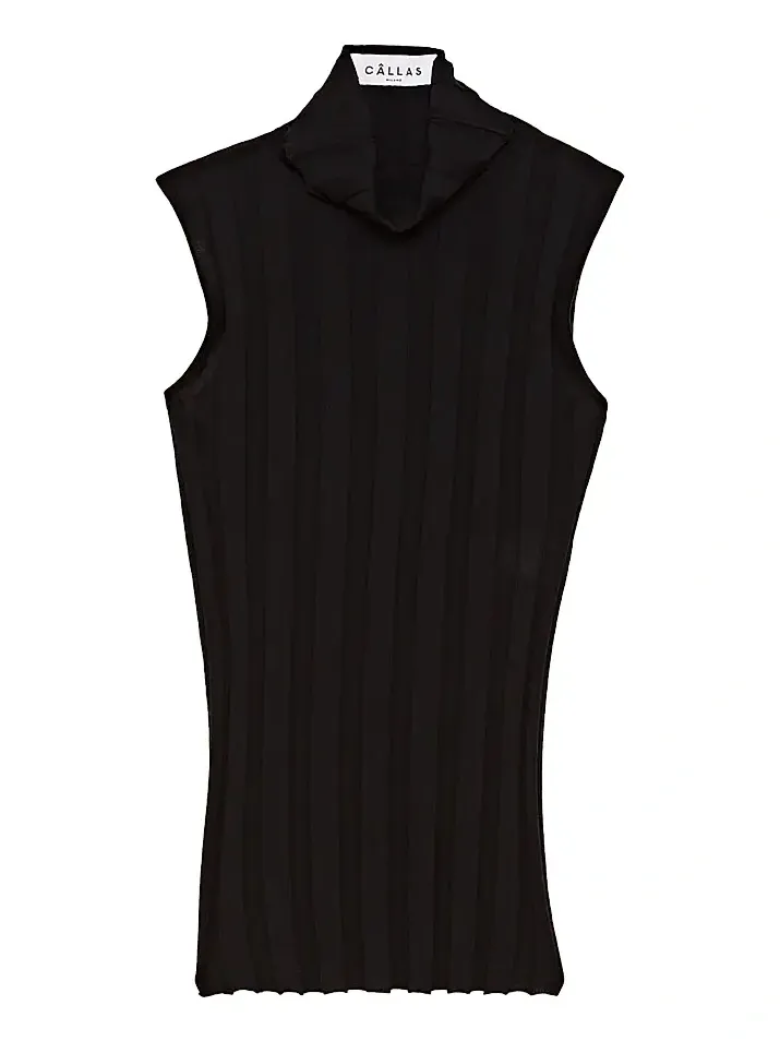 Women's Romy Sleeveless Turtleneck Sweater in Merino Wool Rib Women's Romy Sleeveless Turtleneck Sweater in Merino Wool Rib