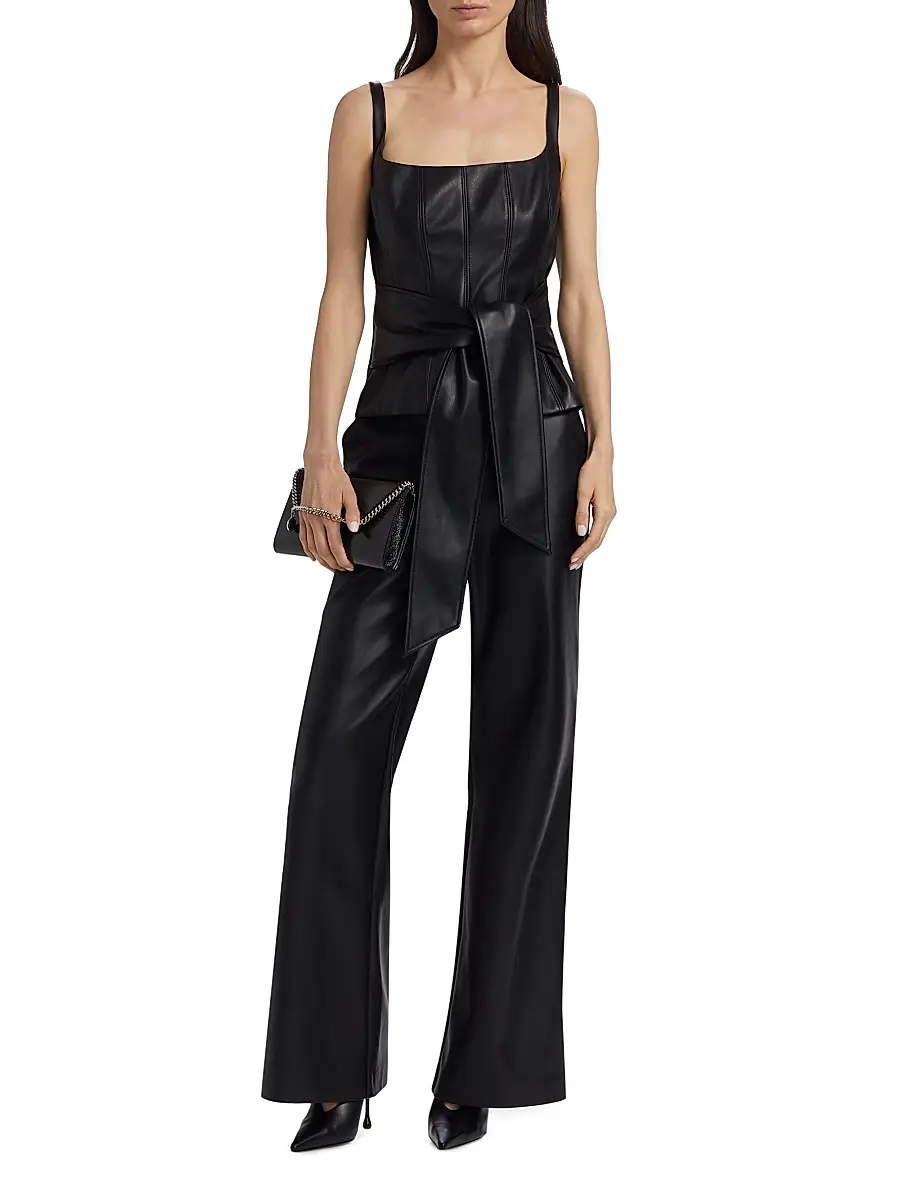 Toccin Women's Gaia Flared Faux Leather Pants | Thumbnail 2 Toccin Women's Gaia Flared Faux Leather Pants | Thumbnail 2