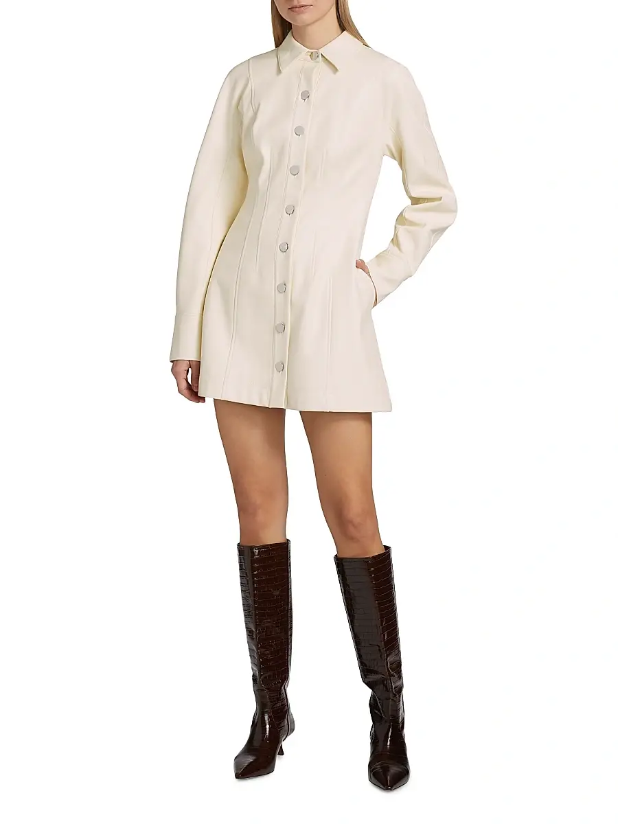 Toccin Women's Alexa Seamed Faux Leather Minidress | Thumbnail 2 Toccin Women's Alexa Seamed Faux Leather Minidress | Thumbnail 2