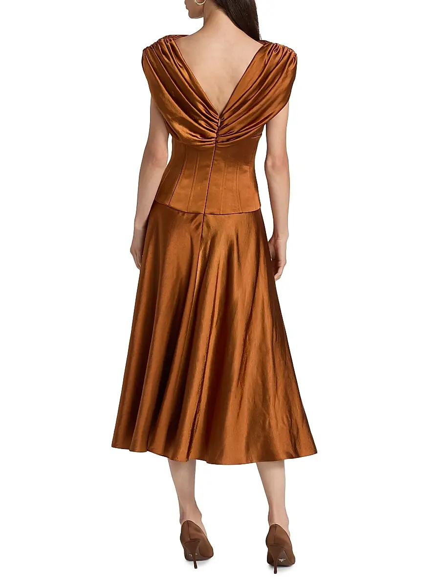 Amsale Women's Satin Cowlneck Cocktail Dress | Thumbnail 5