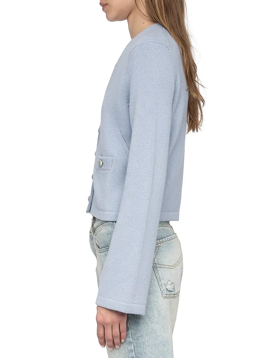 Zadig & Voltaire Women's Nolly Wool & Cashmere Cardigan - Light Blue | Thumbnail 4