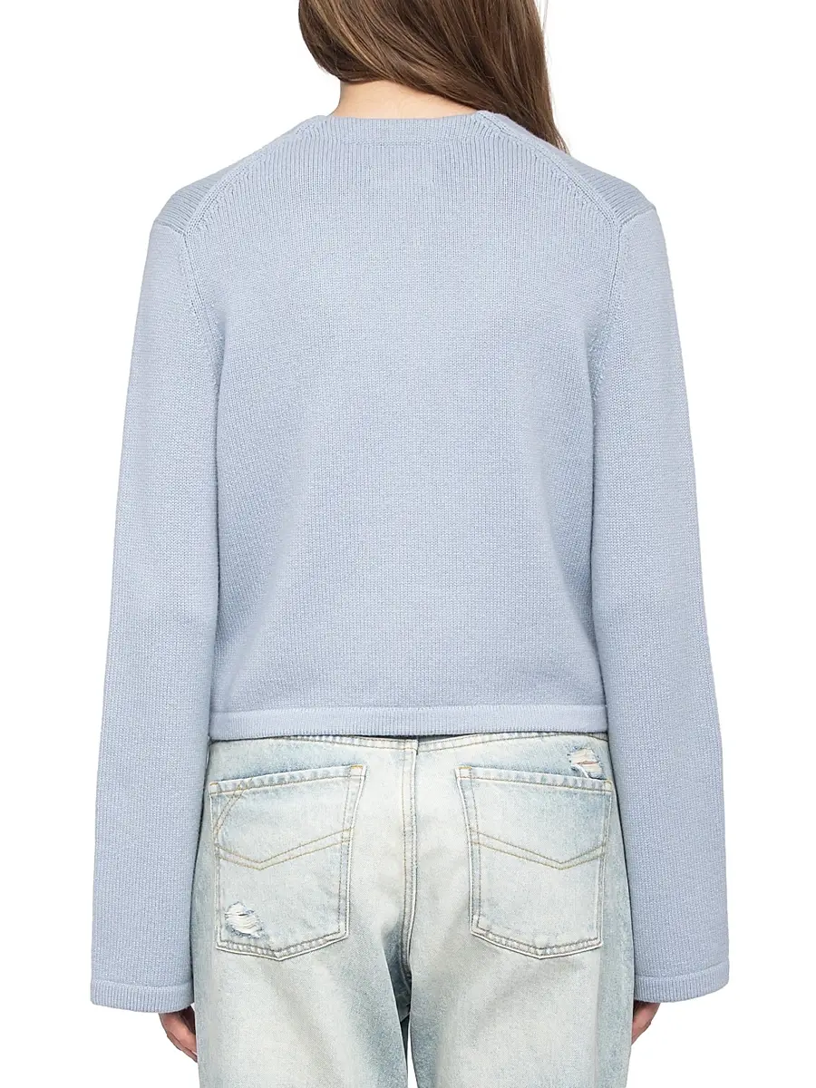 Zadig & Voltaire Women's Nolly Wool & Cashmere Cardigan - Light Blue | Thumbnail 5