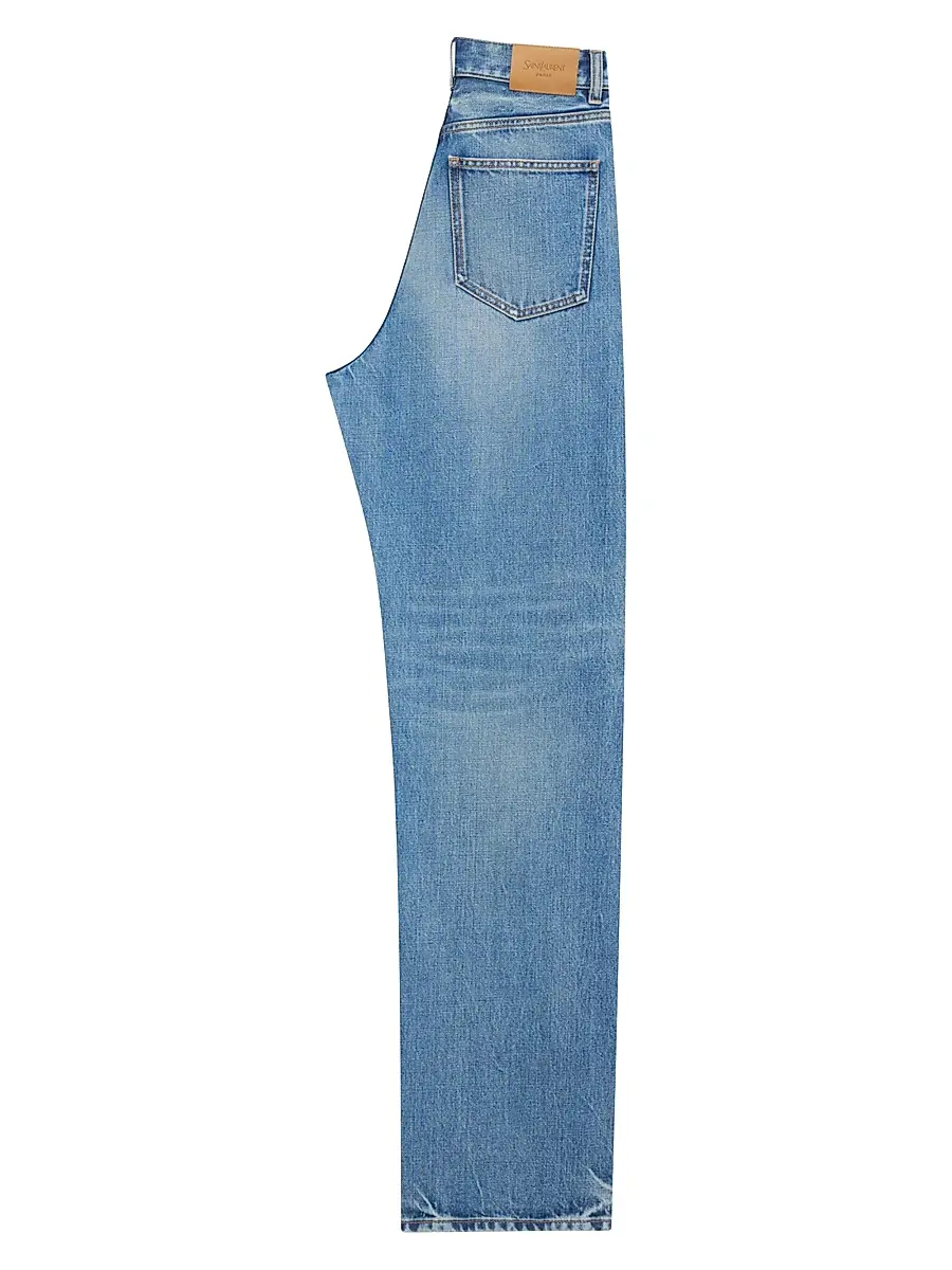 Saint Laurent Women's V-Waist Long Baggy Jeans | Thumbnail 2