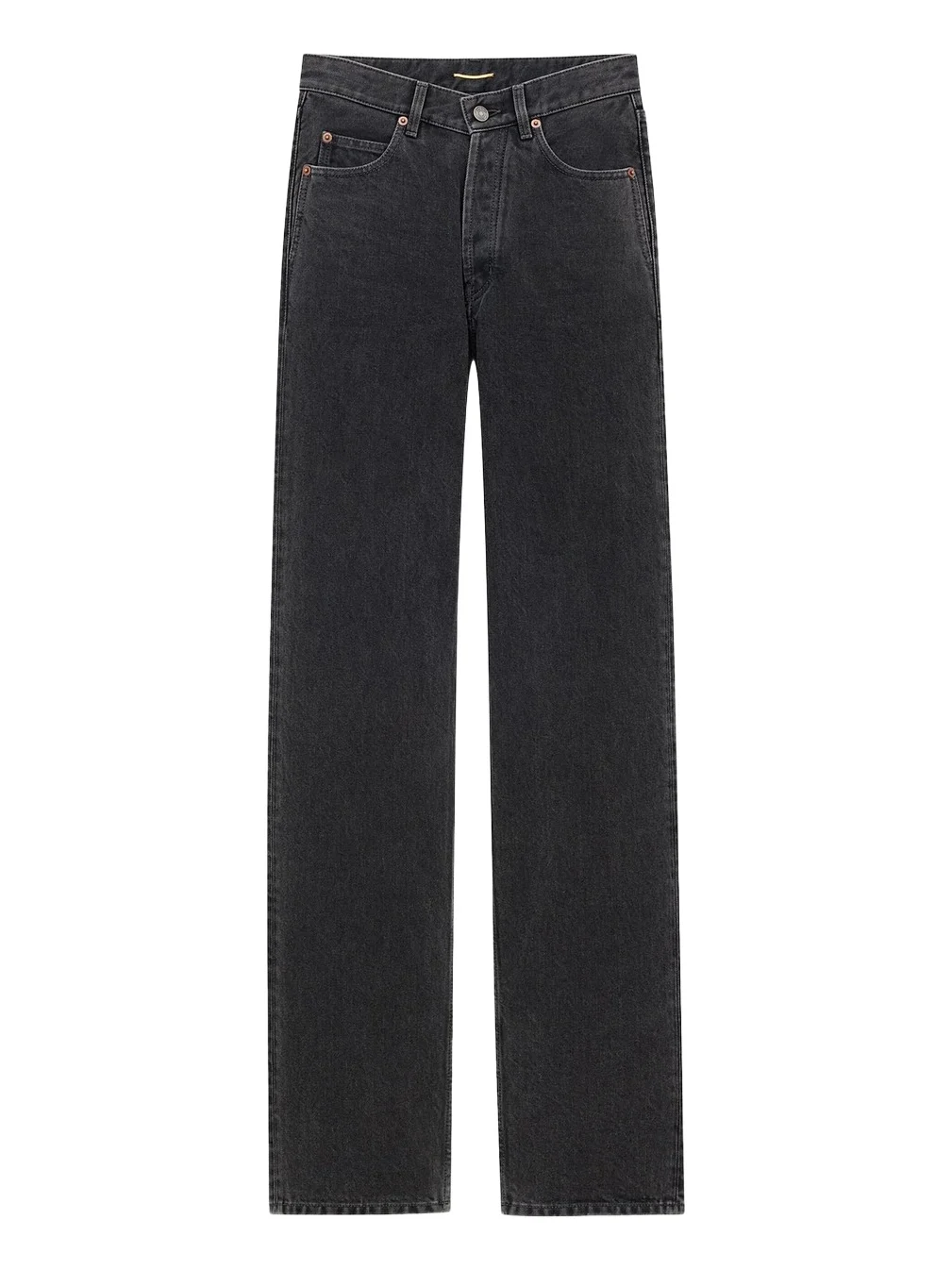 Saint Laurent Women's V-Waist Long Baggy Jeans