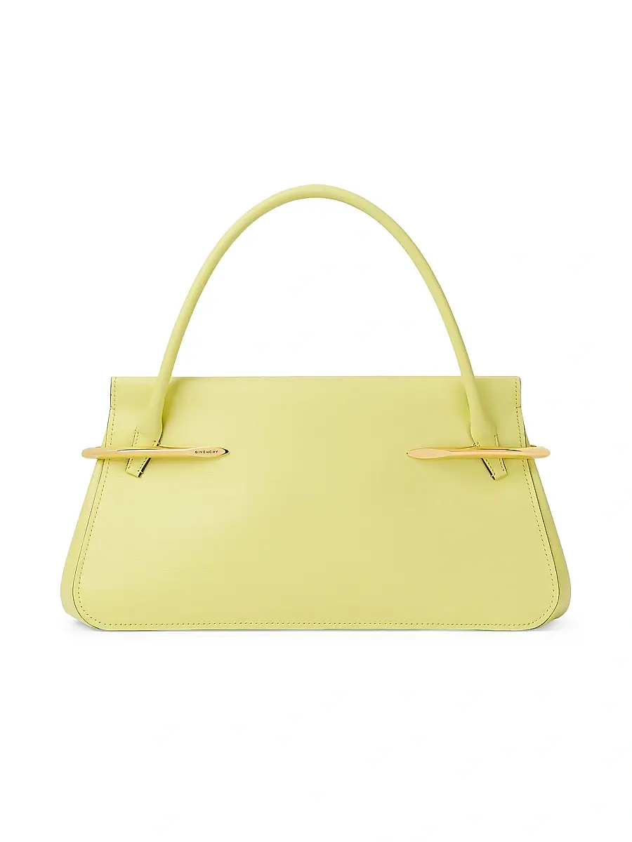 Givenchy Women's Pinch Top Handle Bag in Leather - Acid Yellow | Image 1 Givenchy Women's Pinch Top Handle Bag in Leather - Acid Yellow | Image 1