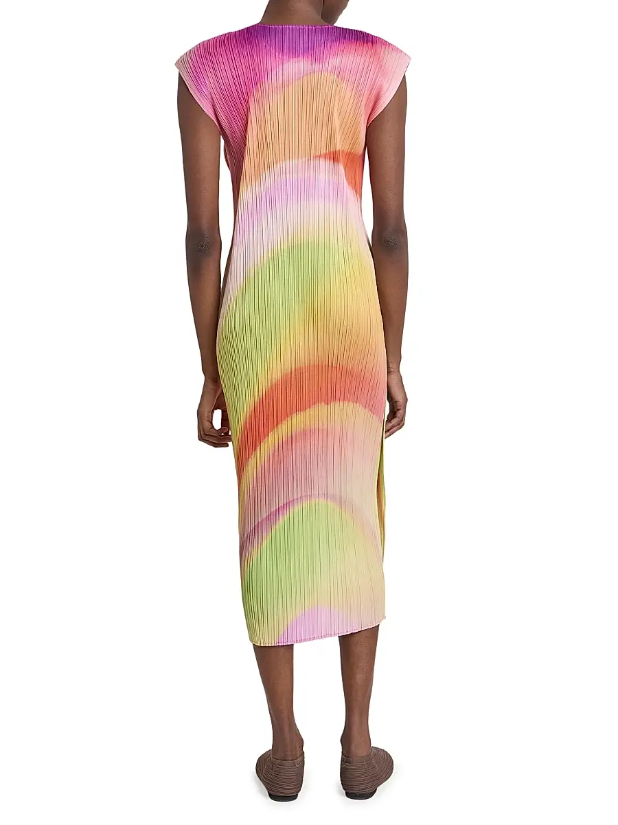 Pleats Please Issey Miyake Women's Groove Pleated Ombré Midi-Dress - Bright Pink | Thumbnail 5 Pleats Please Issey Miyake Women's Groove Pleated Ombré Midi-Dress - Bright Pink | Thumbnail 5