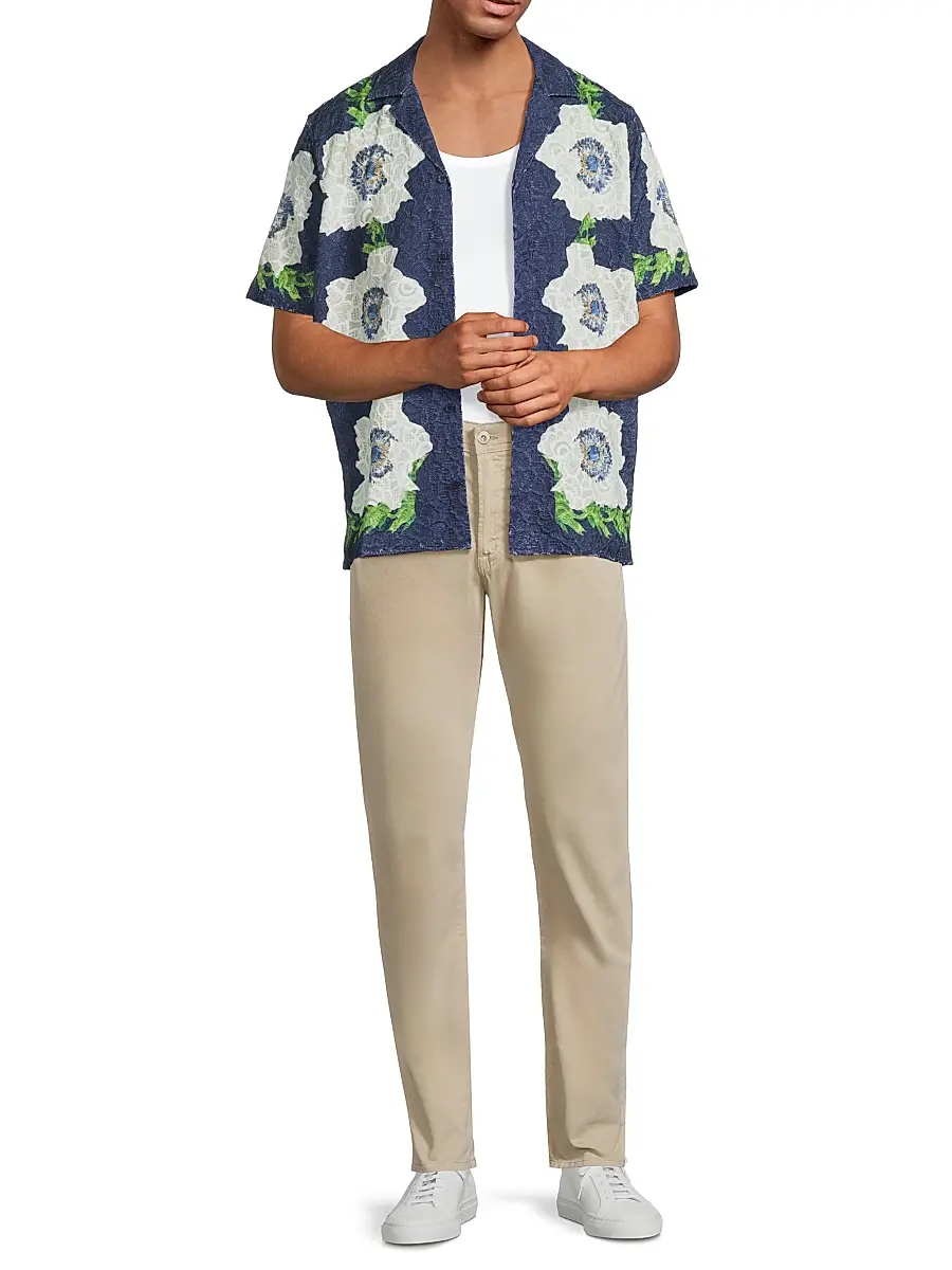 Orlebar Brown Men's Maitan Coronaria Floral Lace Shirt | Thumbnail 2 Orlebar Brown Men's Maitan Coronaria Floral Lace Shirt | Thumbnail 2