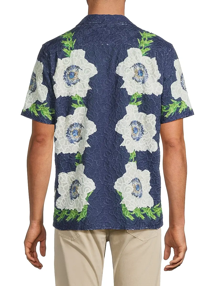 Orlebar Brown Men's Maitan Coronaria Floral Lace Shirt | Thumbnail 5 Orlebar Brown Men's Maitan Coronaria Floral Lace Shirt | Thumbnail 5