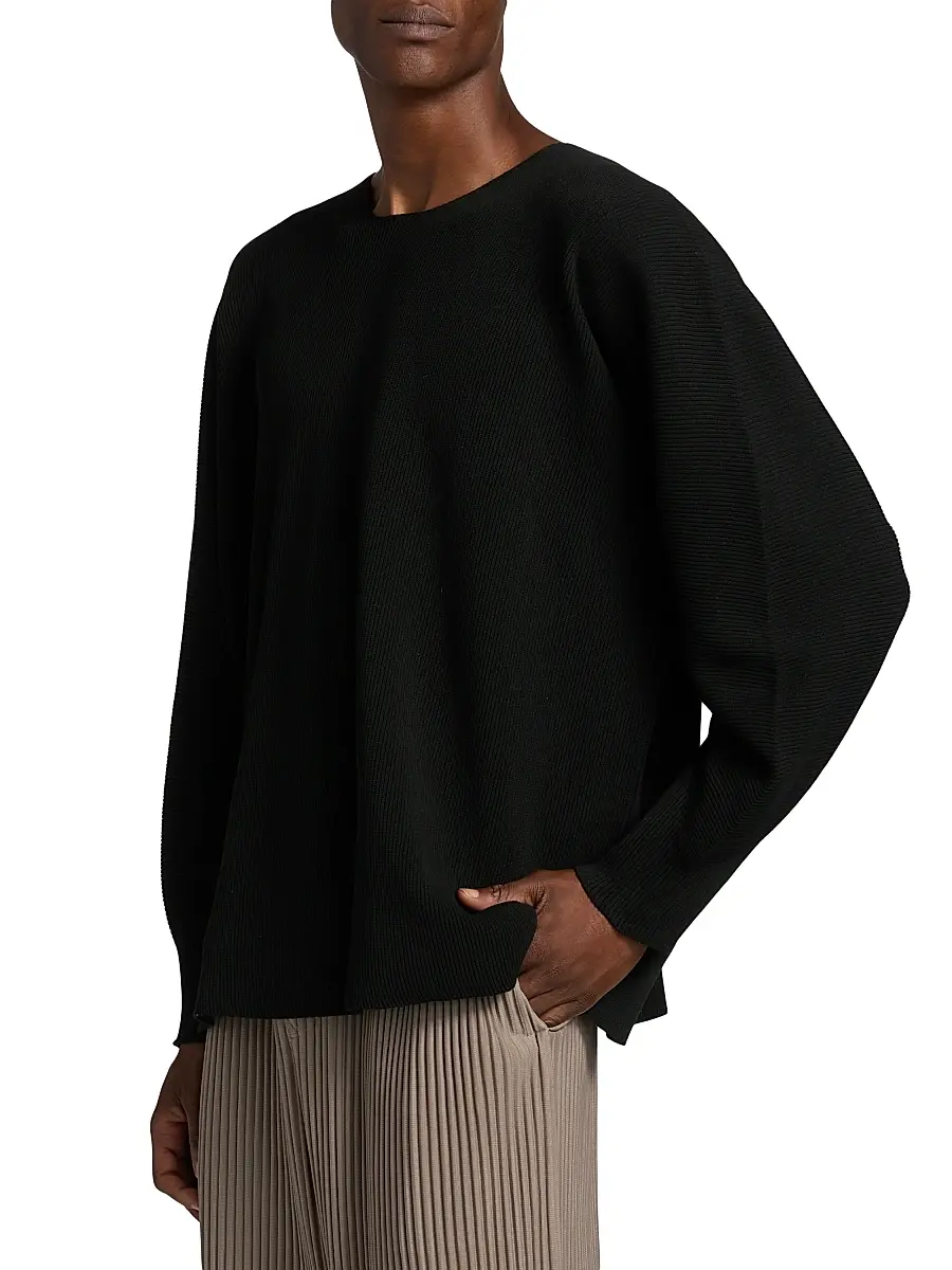 Homme Plissé Issey Miyake Men August Rib-Knit Crewneck Sweater | Thumbnail 4 Homme Plissé Issey Miyake Men August Rib-Knit Crewneck Sweater | Thumbnail 4