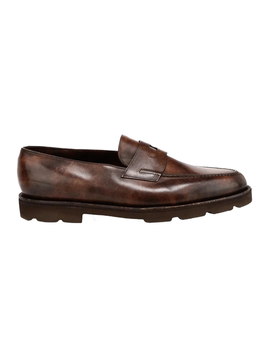 John Lobb Men's Lopez Chunky Leather Penny Loafers