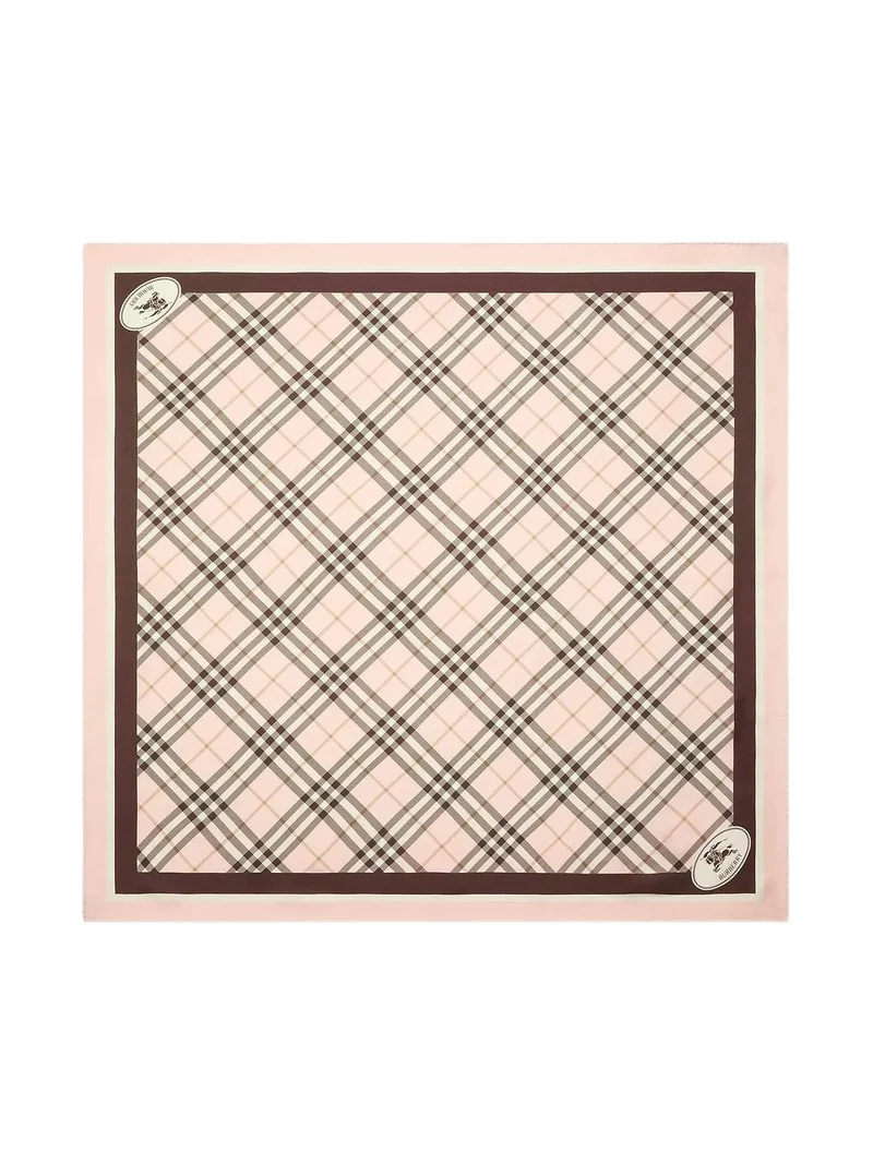 Burberry Women's Check Knight Stamp Silk Scarf