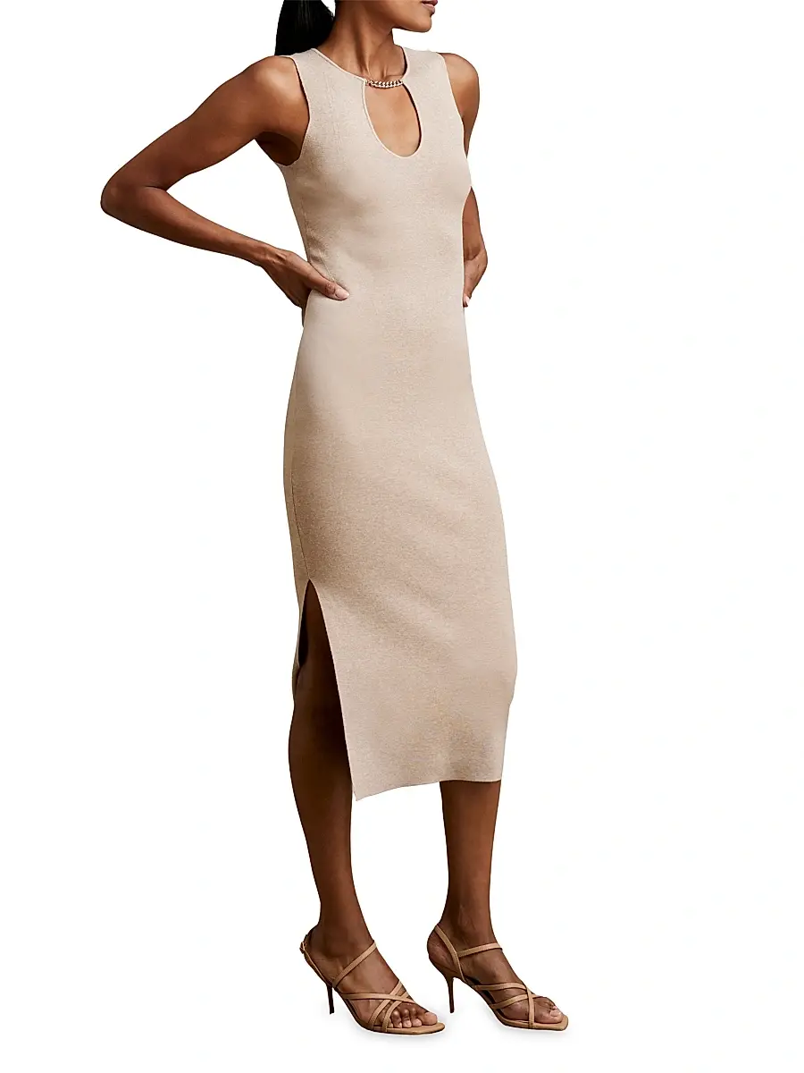 Reiss Women's Nola Sleeveless Knit Midi-Dress | Thumbnail 2