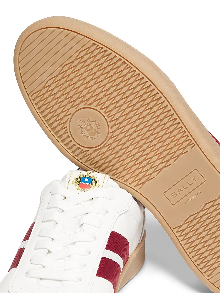 BALLY Men's Men's Retro Crest Roget Sneakers - White Black Red | Thumbnail 5 BALLY Men's Men's Retro Crest Roget Sneakers - White Black Red | Thumbnail 5