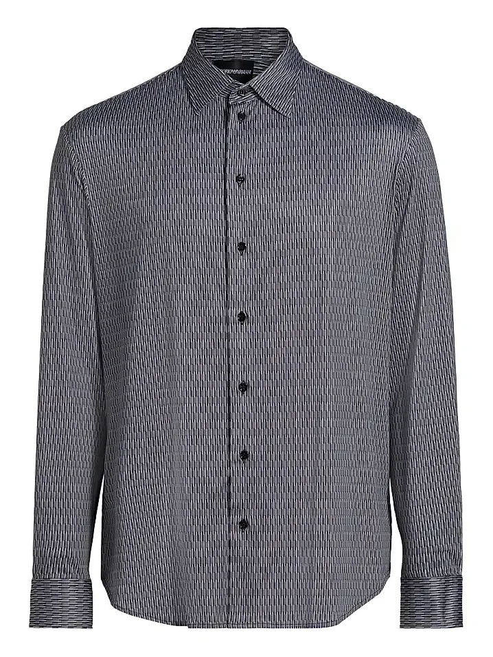 Men's Geometric Button-Front Sport Shirt Men's Geometric Button-Front Sport Shirt