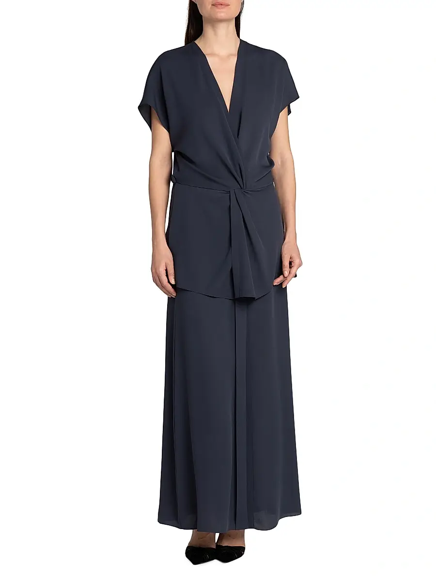 Giorgio Armani Women's Twist Silk Layered Maxi Dress | Thumbnail 3 Giorgio Armani Women's Twist Silk Layered Maxi Dress | Thumbnail 3