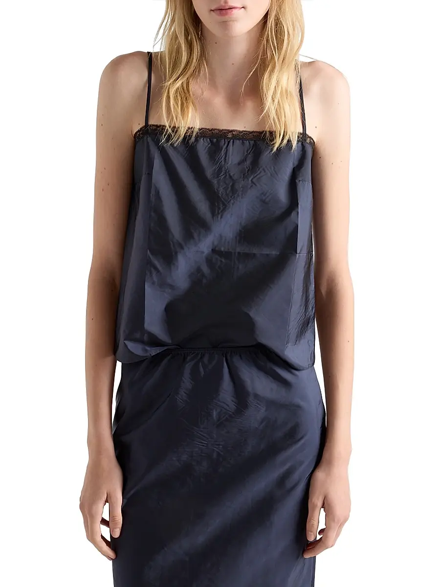 Prada Women's Lightweight Re Nylon Top - Blue | Thumbnail 4 Prada Women's Lightweight Re Nylon Top - Blue | Thumbnail 4