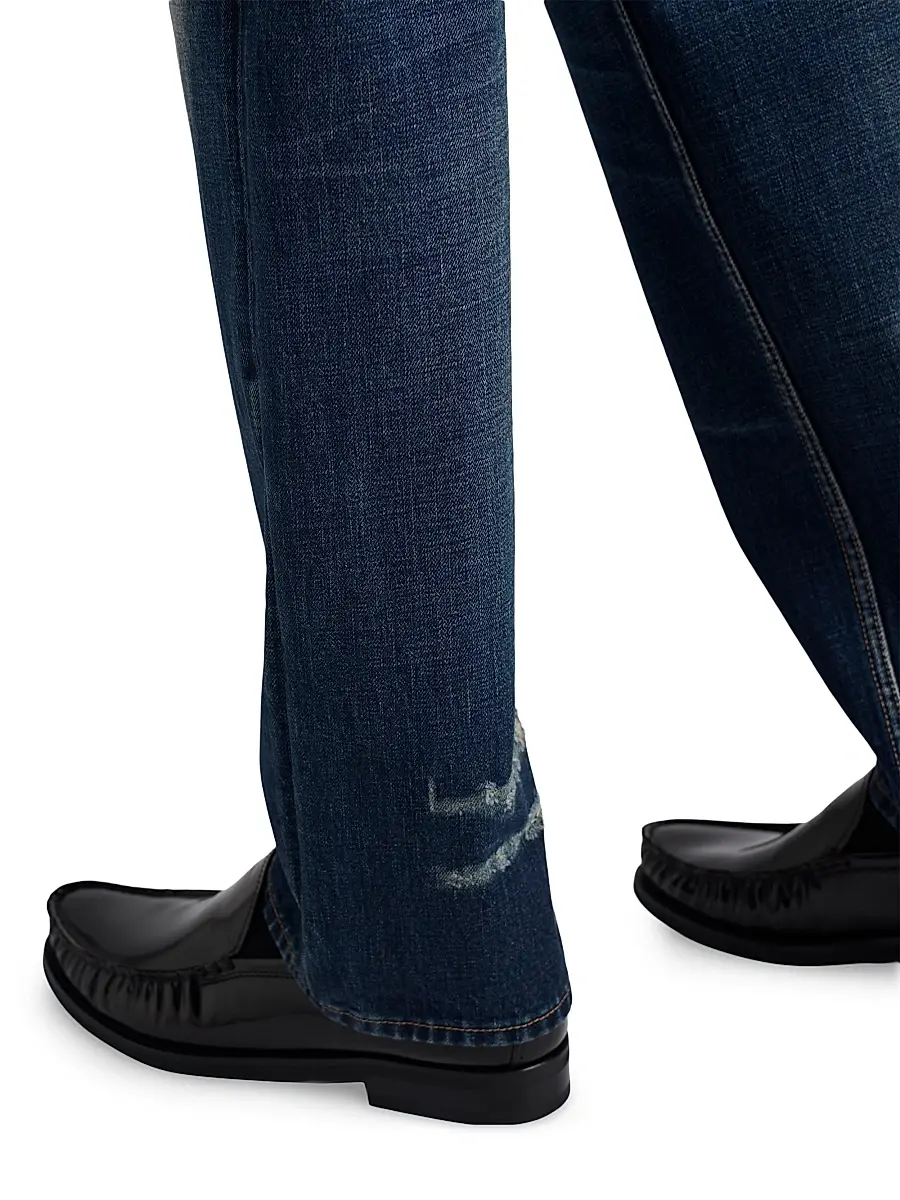 Prada Men's Regular Washed Denim Jeans - Blue | Thumbnail 4 Prada Men's Regular Washed Denim Jeans - Blue | Thumbnail 4