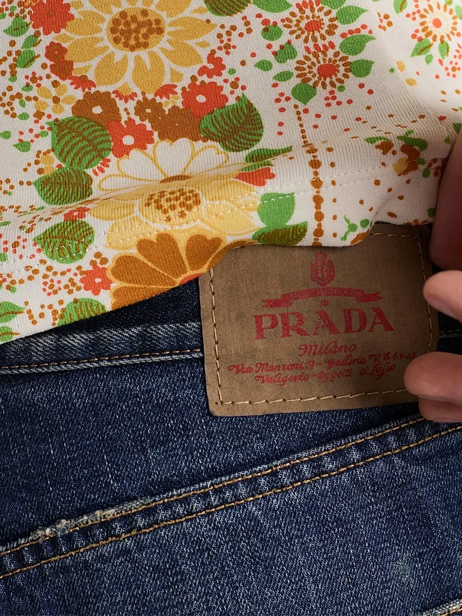 Prada Men's Regular Washed Denim Jeans - Blue | Thumbnail 5 Prada Men's Regular Washed Denim Jeans - Blue | Thumbnail 5