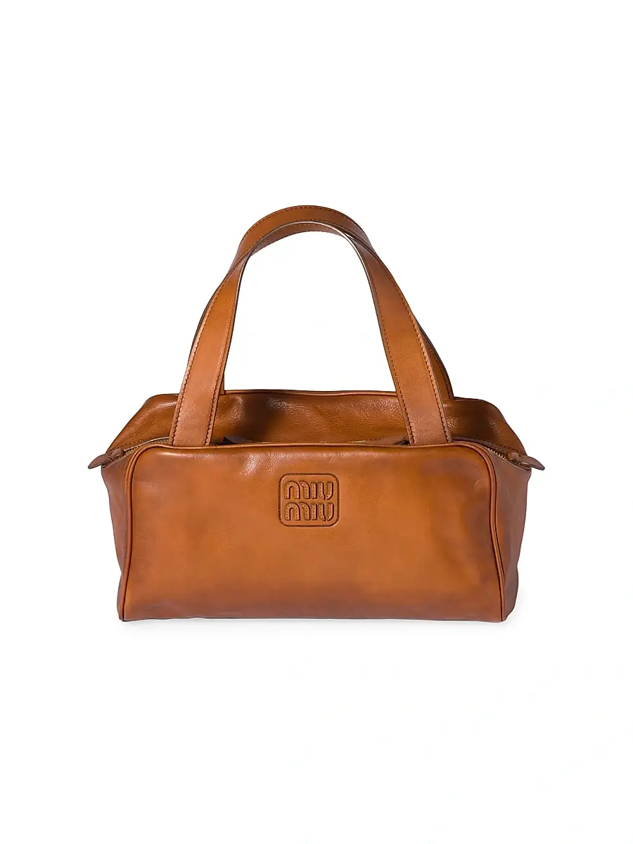 Miu Miu Women's Leather Top-Handle Bag - Brown | Image 1 Miu Miu Women's Leather Top-Handle Bag - Brown | Image 1