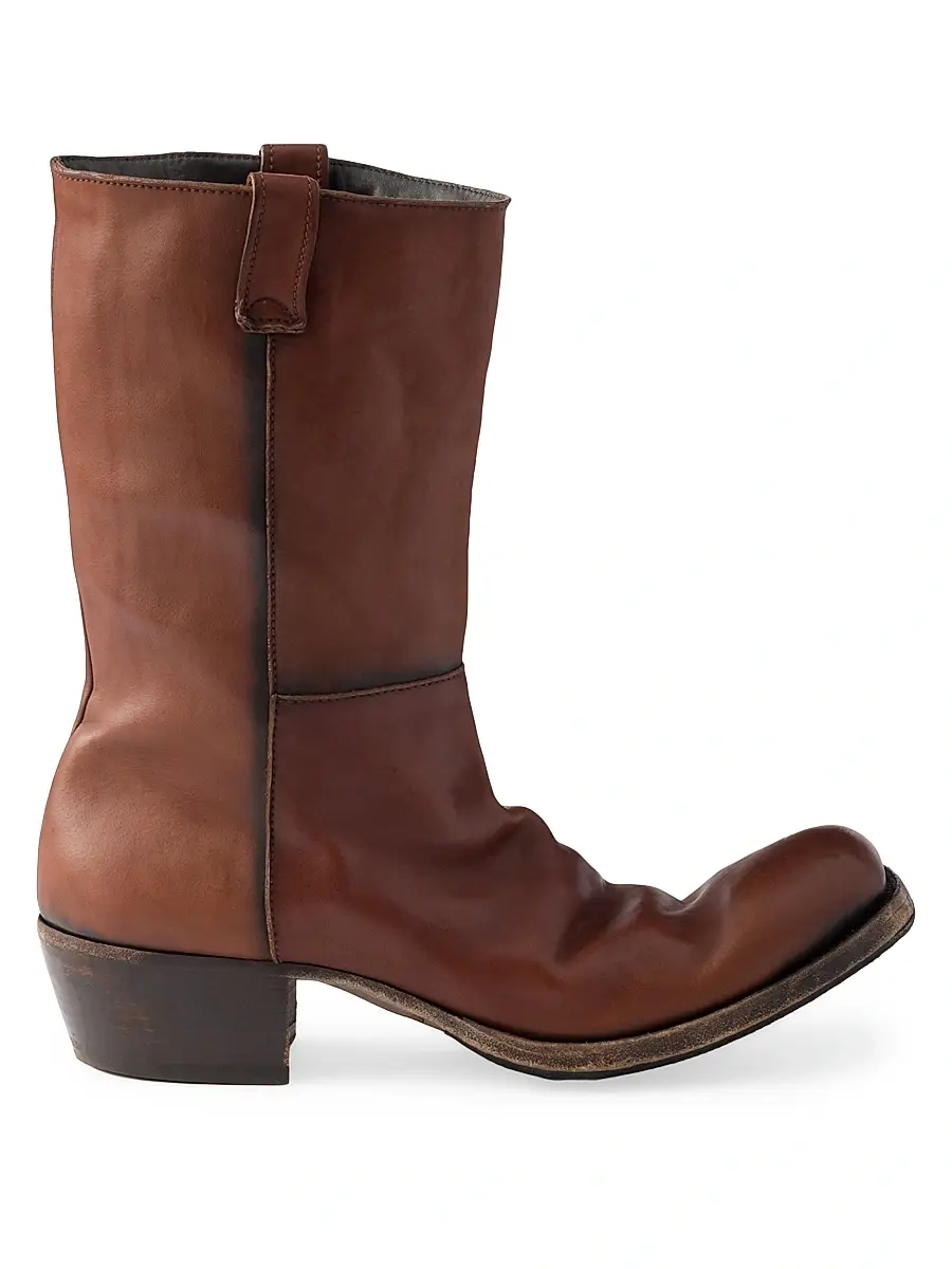 Prada Men's Antique Leather Boots - Brown | Image 1 Prada Men's Antique Leather Boots - Brown | Image 1