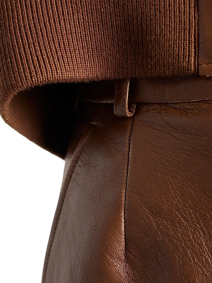 Prada Women's Nappa Leather Pencil Skirt - Brown | Thumbnail 4
