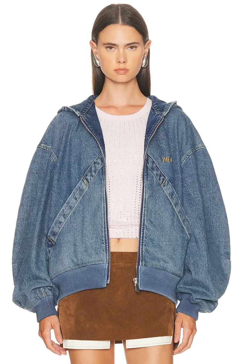 The Attico Denim Bomber Jacket | Image 1 The Attico Denim Bomber Jacket | Image 1