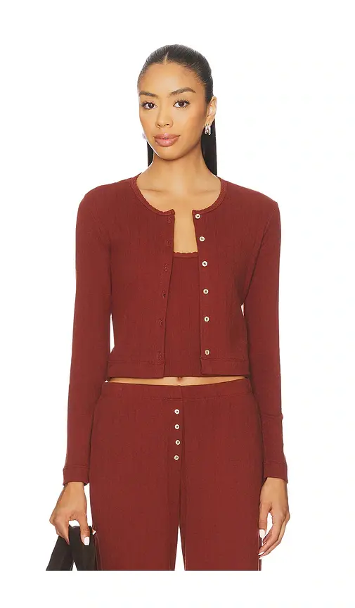 Pointelle Crop Cardigan Pointelle Crop Cardigan