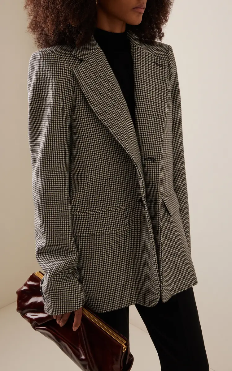 Marie Adam-Leenaerdt Structured Checked Wool Blazer | Thumbnail 2 Marie Adam-Leenaerdt Structured Checked Wool Blazer | Thumbnail 2