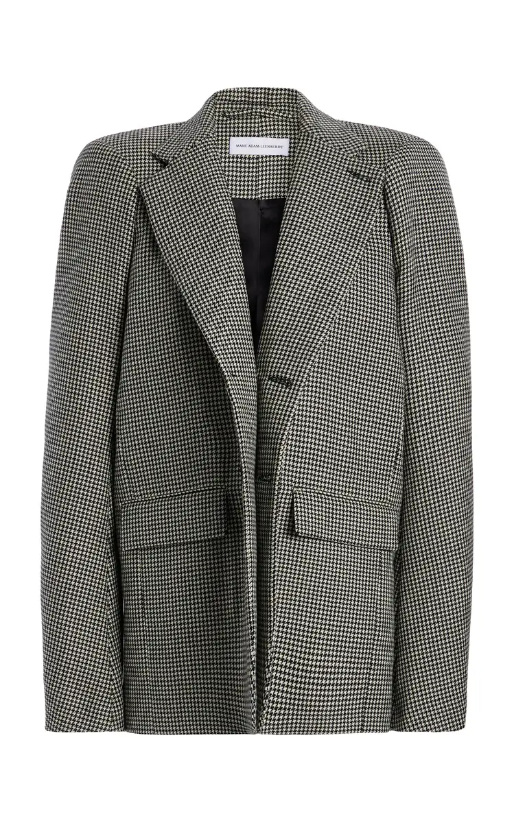 Marie Adam-Leenaerdt Structured Checked Wool Blazer | Image 1 Marie Adam-Leenaerdt Structured Checked Wool Blazer | Image 1