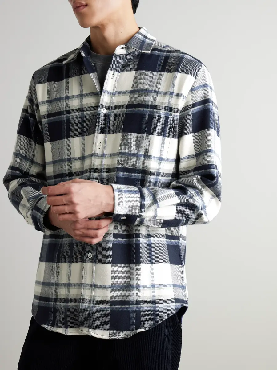 Portuguese Flannel Beck Checked Organic Cotton Shirt - Men | Thumbnail 3 Portuguese Flannel Beck Checked Organic Cotton Shirt - Men | Thumbnail 3