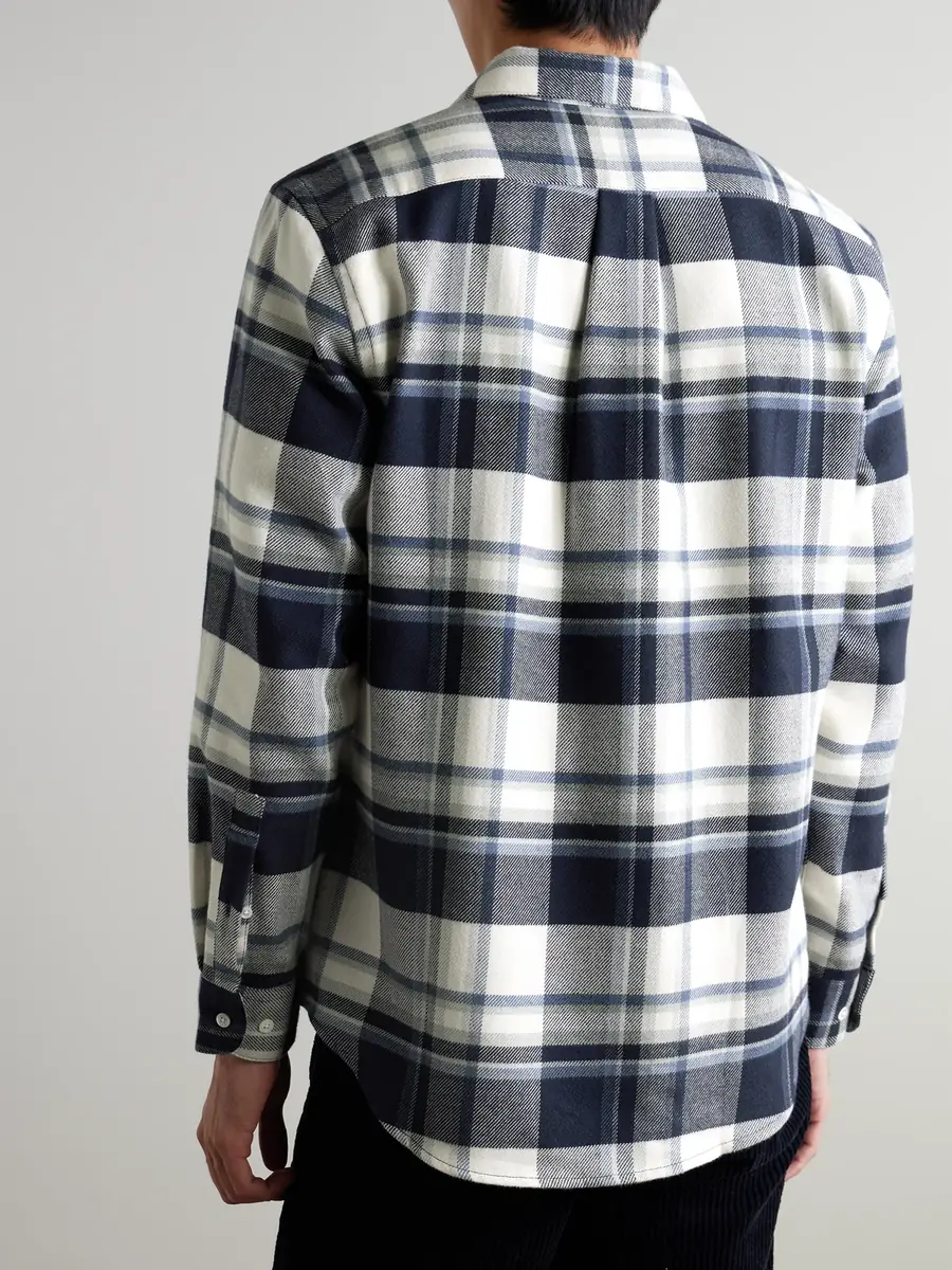 Portuguese Flannel Beck Checked Organic Cotton Shirt - Men | Thumbnail 4 Portuguese Flannel Beck Checked Organic Cotton Shirt - Men | Thumbnail 4