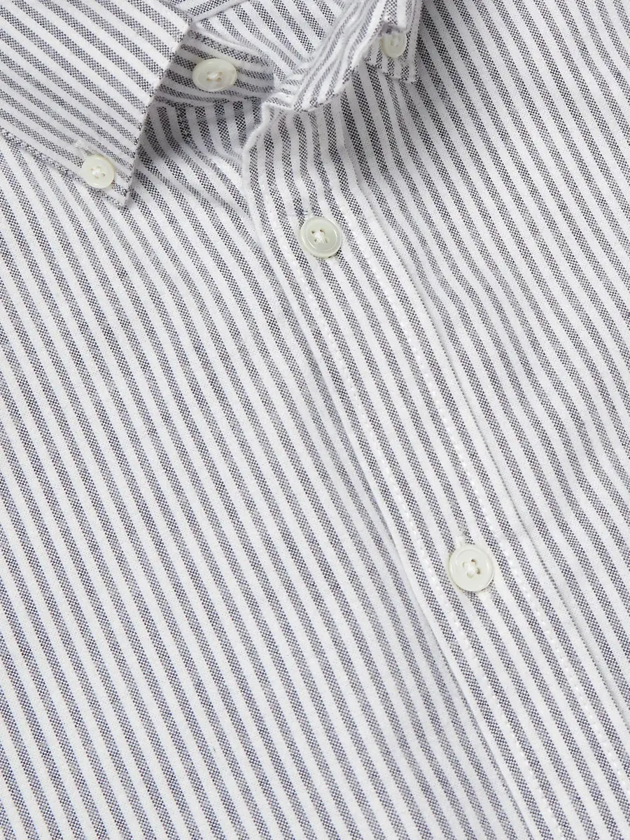 Portuguese Flannel Button-Down Collar Striped Brushed-Cotton Oxford Shirt - Men | Thumbnail 5 Portuguese Flannel Button-Down Collar Striped Brushed-Cotton Oxford Shirt - Men | Thumbnail 5