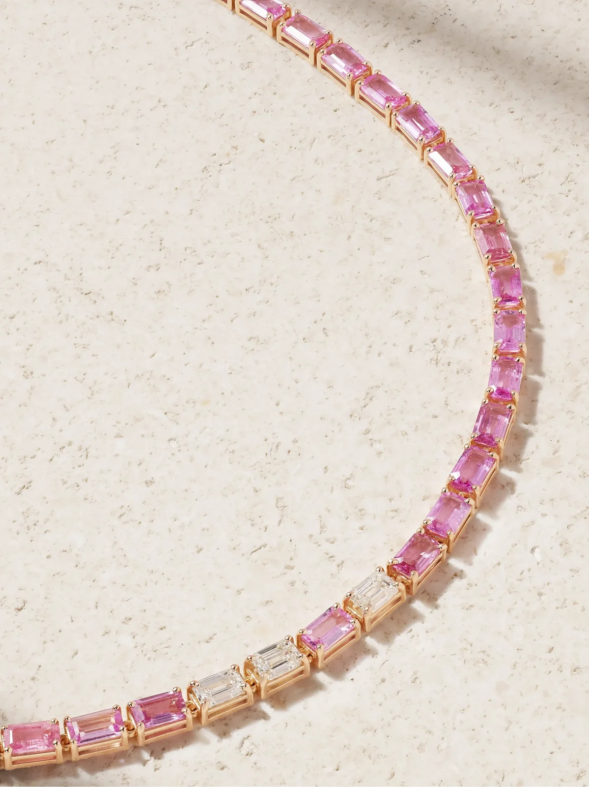 18-karat Rose Gold Sapphire And Diamond Tennis Necklace 18-karat Rose Gold Sapphire And Diamond Tennis Necklace