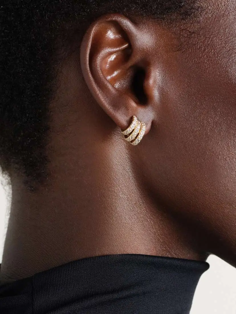 By Pariah Classic 14-karat Recycled Gold, Sapphire And Diamond Hoop Earrings | Thumbnail 2 By Pariah Classic 14-karat Recycled Gold, Sapphire And Diamond Hoop Earrings | Thumbnail 2