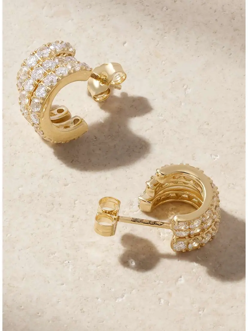 By Pariah Classic 14-karat Recycled Gold, Sapphire And Diamond Hoop Earrings | Thumbnail 3 By Pariah Classic 14-karat Recycled Gold, Sapphire And Diamond Hoop Earrings | Thumbnail 3