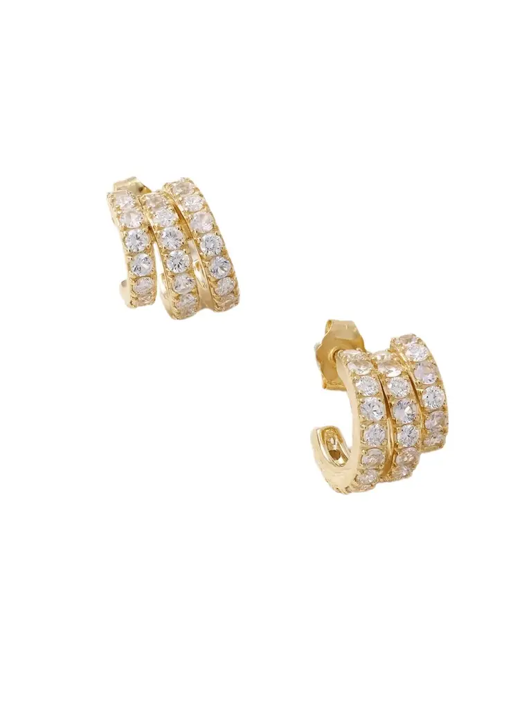 By Pariah Classic 14-karat Recycled Gold, Sapphire And Diamond Hoop Earrings