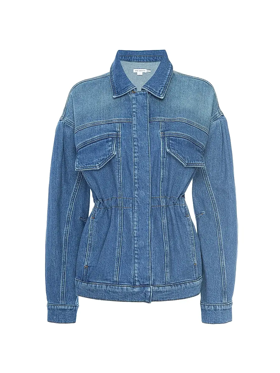GOOD AMERICAN Women's Barrel-Sleeve Denim Jacket | Thumbnail 3 GOOD AMERICAN Women's Barrel-Sleeve Denim Jacket | Thumbnail 3