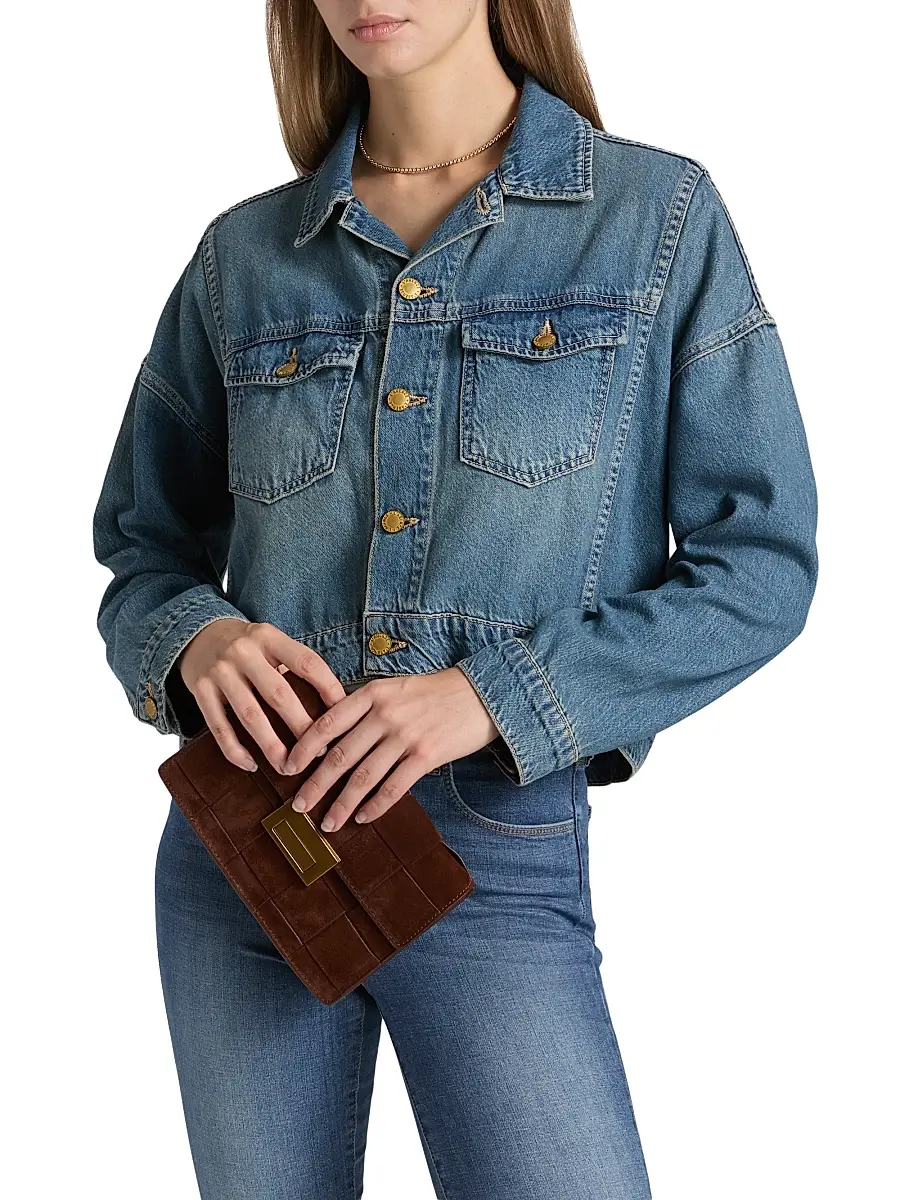L'Agence Women's Vianney Hi-Lo Cropped Denim Jacket | Thumbnail 3 L'Agence Women's Vianney Hi-Lo Cropped Denim Jacket | Thumbnail 3